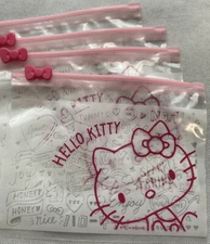 Sanrio Hello Kitty slide type clear bag 4 pieces set Japan Daiso