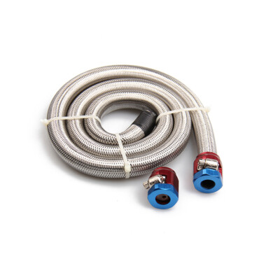 Carbole 3ft 3/8 Stainless Steel Braided Fuel Line Hose Kit With Clamps – AN6 Style Rust-Resistant