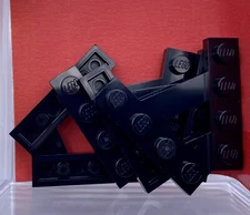 LEGO Parts Lot (4) Ct ~ Black Wedge Plate A-Shape w/ 2 Rows 4 Studs ~ No 15706