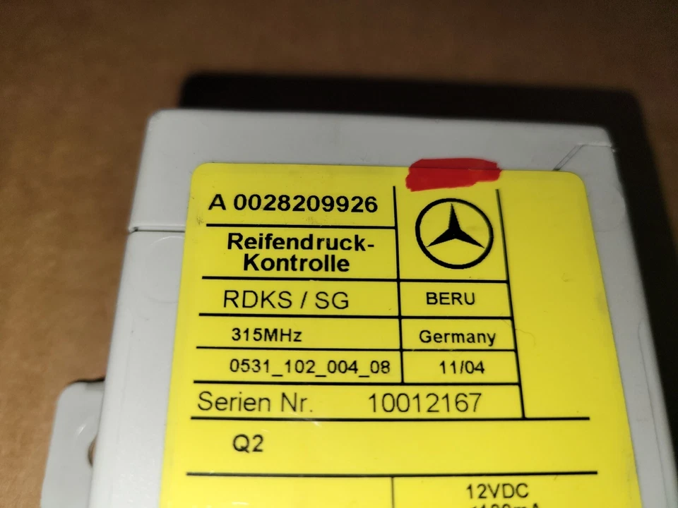 Mercedes R230 SL500 SL55 2003 2004 2005 AMG TPMS módulo de control de presión de neumáticos Foto 2 de 4