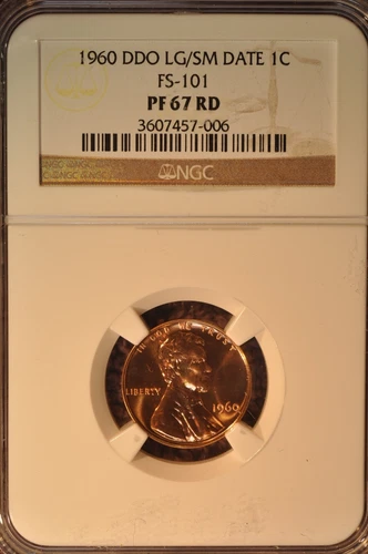 1960 DDO LG/SM DATE LINCOLN CENT    PR67 RD NGC