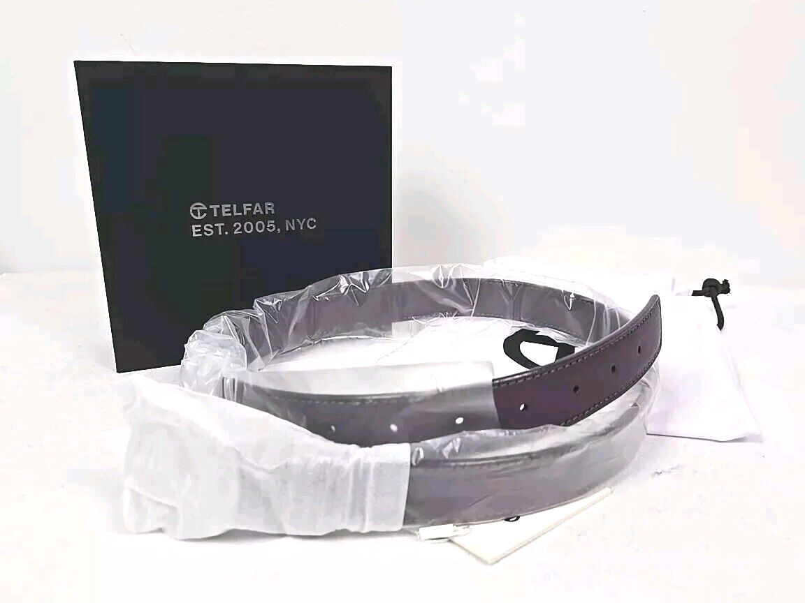 Telfar Belt Eggplant Silver Tone Logo Buckle Small NIB | eBay display picture 1
