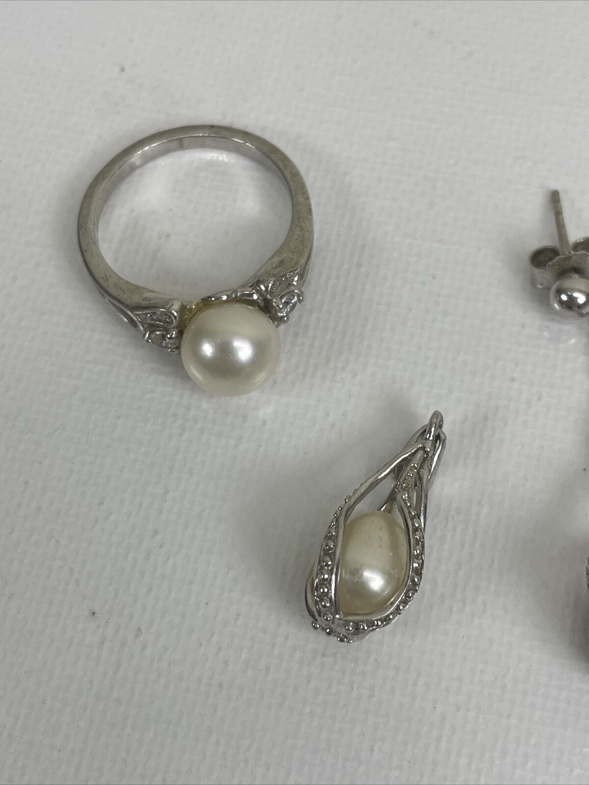 Vintage Sterling Silver 925 Baroque Pearls Earrin… - image 9
