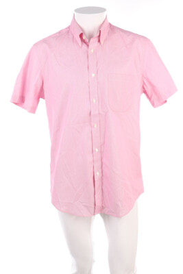 M&S Kurzarm-Hemd mit Button-down-Kragen Streifen 41 pink weiß