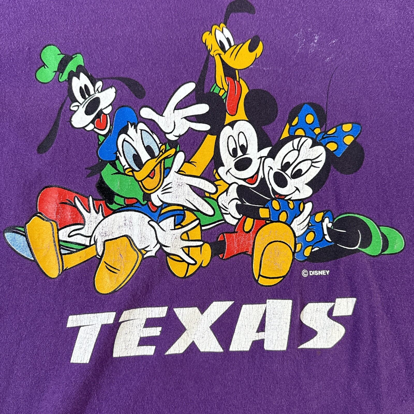 ALTRA T shirt collo Velva Sheen Texas Disney Crew adulto taglia XL made vintage anni 80