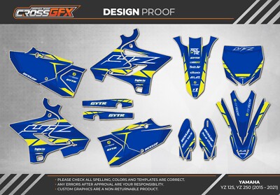 Custom Graphics Decal Kit For Yamaha YZ125 / YZ250 2015-2021 – Multi-Color Vinyl