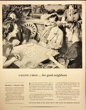 1942 US Playing Card Co. Cincinnati OH Calling Cards WWII Vintage Print Ad