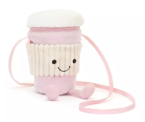 BOLSA CAFÉ PARA LLEVAR ROSA REUTILIZABLE Juguete de Peluche Suave Jelly Cat - Imagen 3 de 7