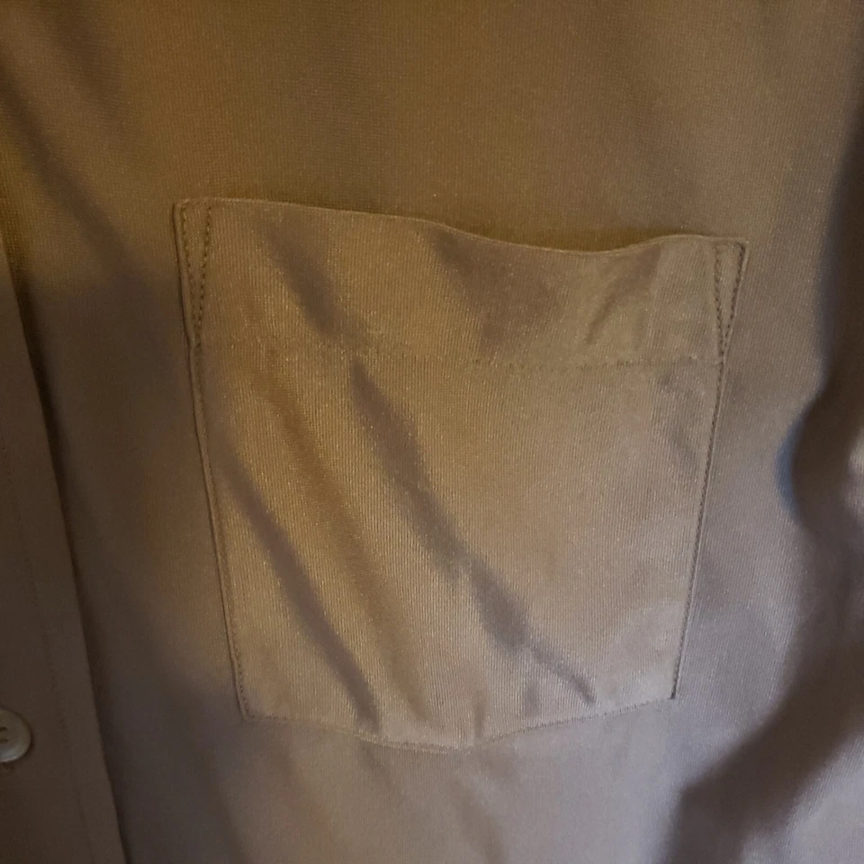 Atkinson Qiana 100% Nylon Hombre Manga Corta Abotonada Camisa Vintage Tostado Foto 3 de 4