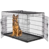 Dog Crate Cage Kennel Heavy Duty Metal Indoor Outdoor Kennel Pen Folding 10