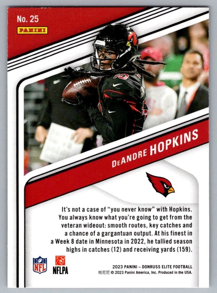 2023 Panini Instant NFL Deandre Hopkins Tennessee Titans #25 - Image 2 of 2