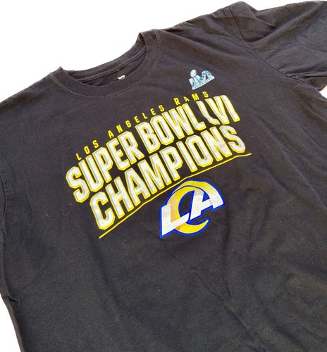 Los Angeles Rams Super Bowl LVI Champs T-Shirt XL Black Fanatics NFL Graphic Tee - Picture 3 of 5