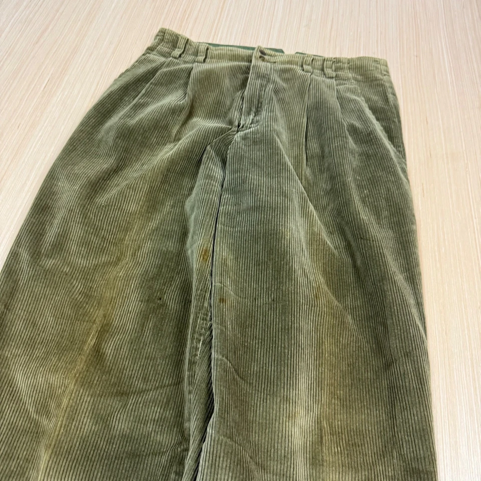 Vintage Liz Sport Corduroy Pants 90s High Waisted olive Faded size 12 fits 31x33 - Image 2 of 4
