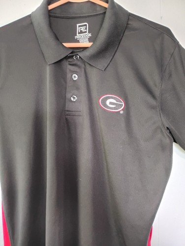 University of Georgia Bulldogs UGA Pro Edge Polo Large Knit Black Red Men's - Picture 3 of 7