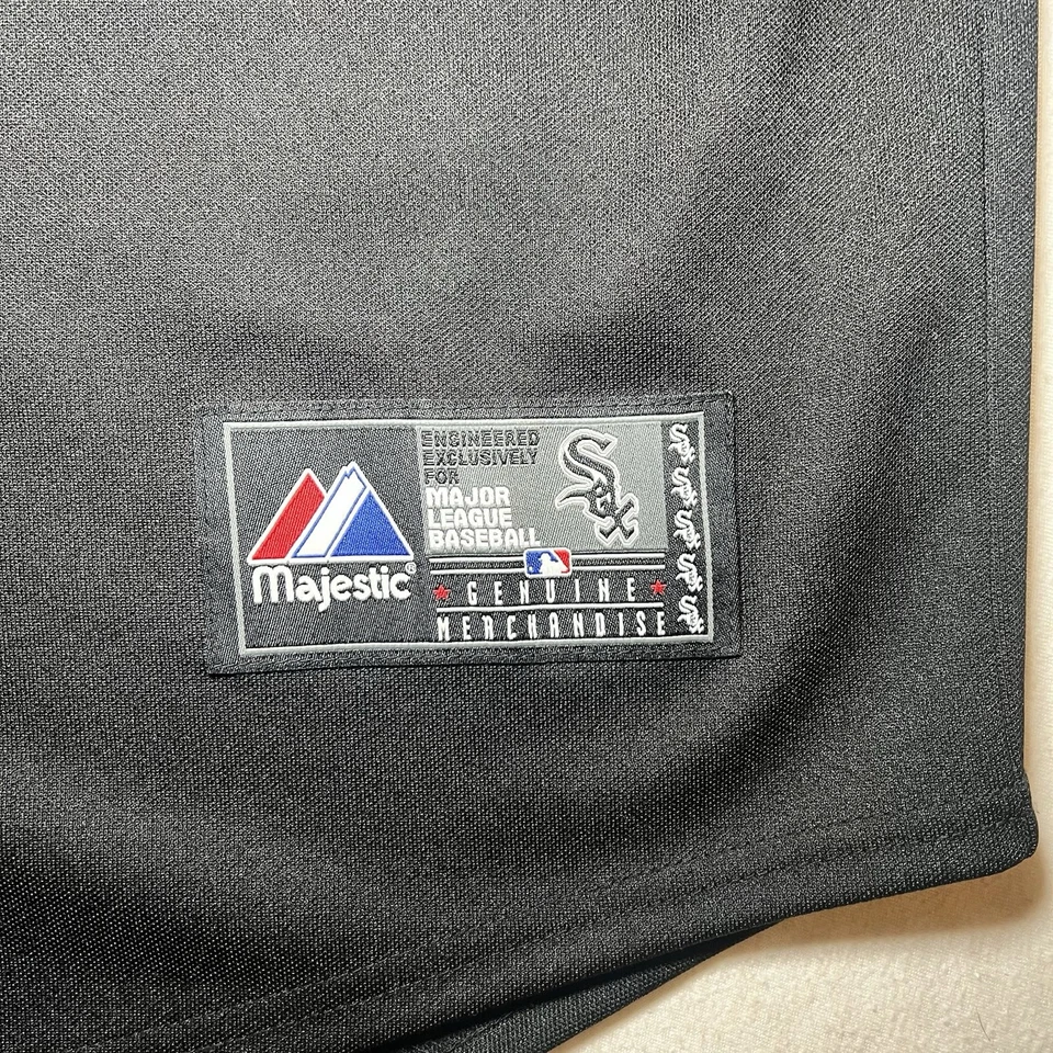 Camiseta Majestic Chicago White Sox Para Hombre Grande Negra MLB Ramírez 10 Cosida Foto 2 de 4