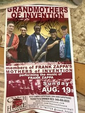 GRANDMOTHERS of INVENTION  Frank Zappas Band  Autographed Concert Poster