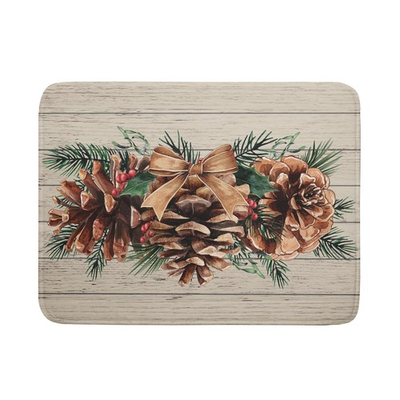 #ad #ad Winter Pine Cone Dish Drying Mat Holly Berries Dish Draining Mat Microfiber W... $20.26