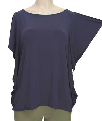 Top elástico manga murciélago azul marino talla XL Liz Claiborne para mujer - Imagen 3 de 7