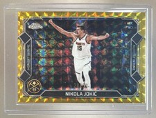 Nikola Jokic 2025 Topps Chrome Update #MT-9 Gold Geometric Moment In Time /50