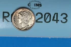 1943 10C MERCURY HEAD SILVER DIME Early US Type RAW-2043