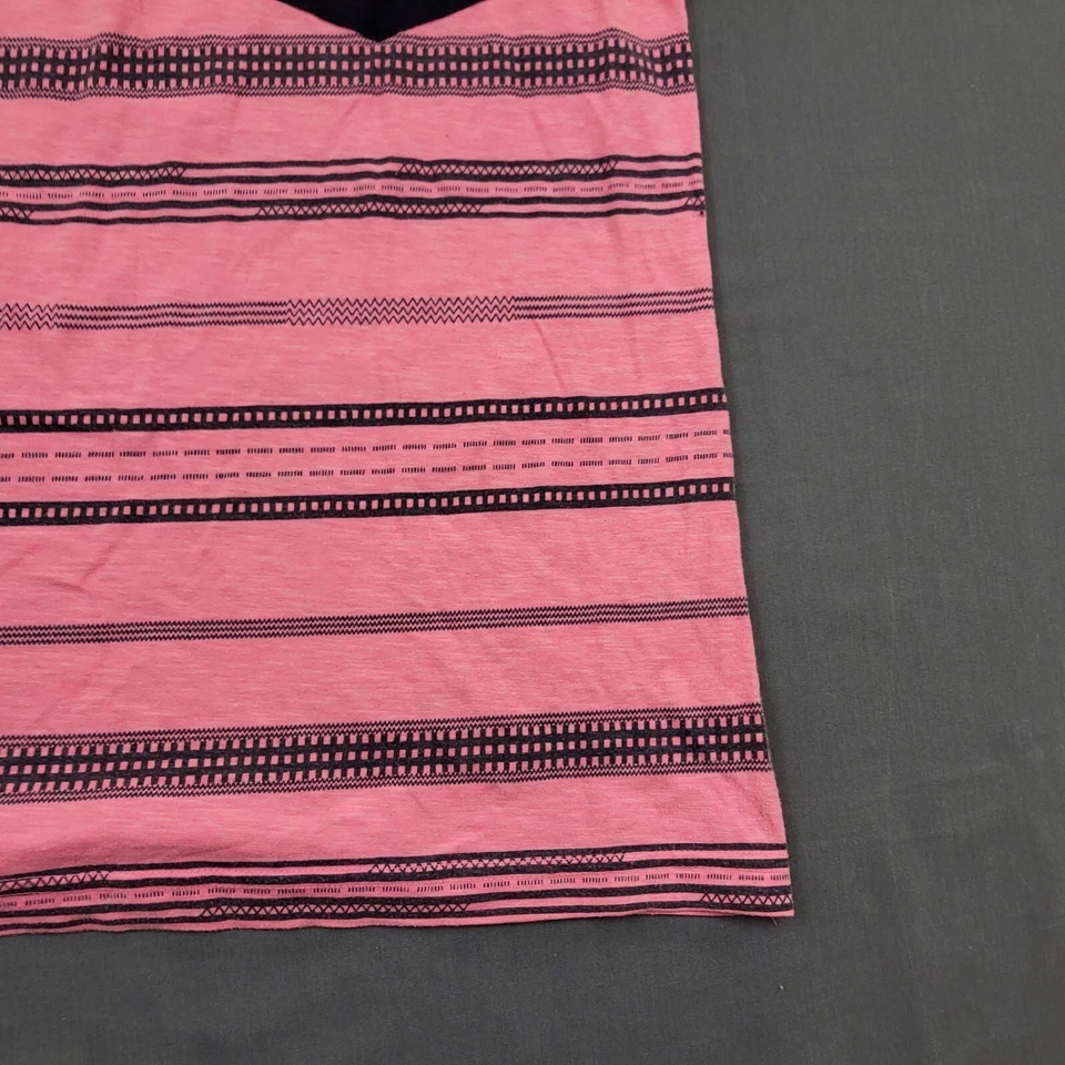 Faded Glory Shirt Mens M Sleeveless Tank Pocket Knit Pullover Striped Pink * - Image 4 of 4