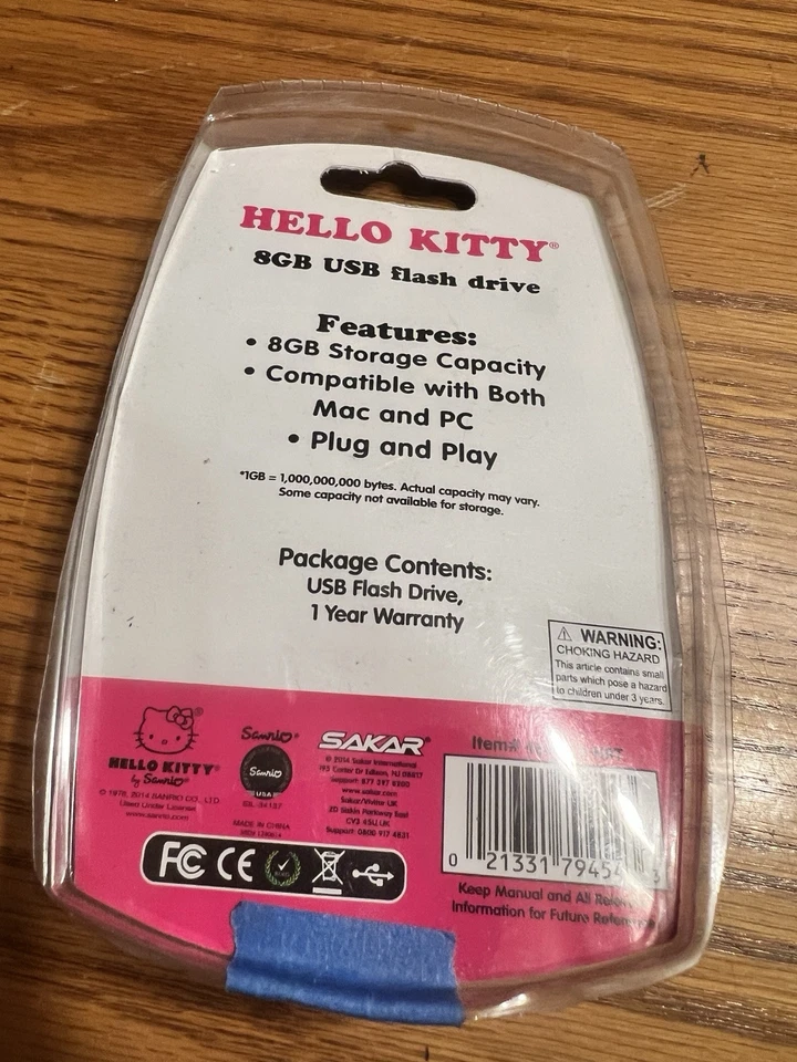 Hello Kitty Sakar 8GB USB Flash Drive Keychain Sanrio 2012 Brand New Mac PC - Image 4 of 4