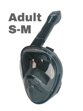 New Beneta Full Face Snorkel Mask Adult S-M No-Fog Black With Carry Bag