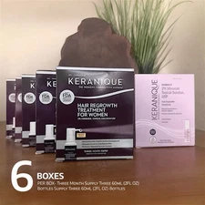 Lot Of 6 Keranique Hair Regrowth Treatment 2% Minoxidil 18 Month Supply- Expired