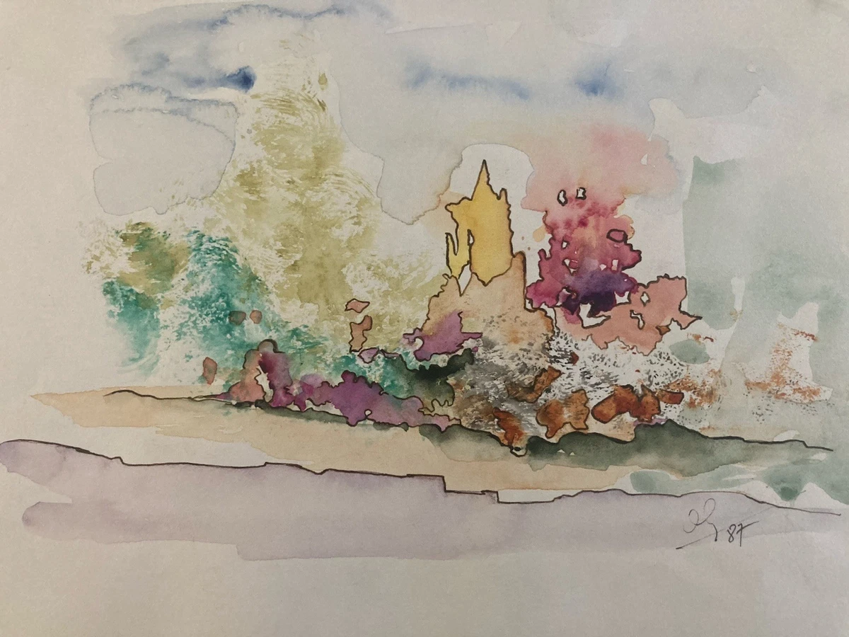 TRÈS BELLE PEINTURE Abstraite Abstraction Lyrique Sur Papier Daniel David 1963 $254.90 - CA