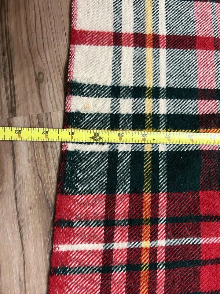 VTg L.L.Bean Wool Plaid Camp Blanket Throw Red Green Tartan Check Pattern Stadiu - Image 4 of 4