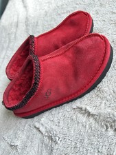 NEW KIDS SIZE 4 SAMBA RED UGG TASMAN II SUEDE WOOL SLIPPERS LOAFERS 1019066K