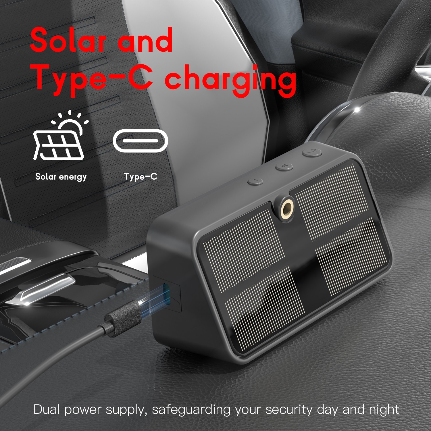 Tire Pressure Monitoring System TPMS Kit 4 Internal Sensors Car Solar Wireless