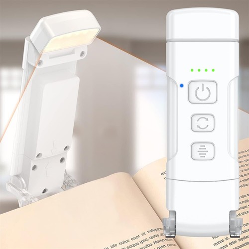 LED Clip Book Light USB Rechargeable For Reading Foldable Bookmark Night Light - Zdjęcie 6 z 11