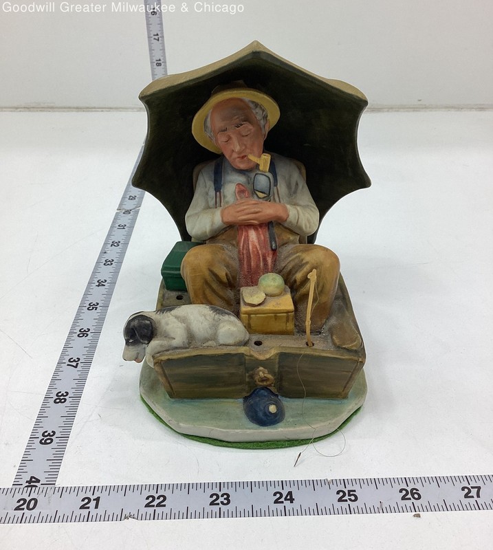 Vintage Gorham Normal Rockwell Saturday Evening Post "Fishing" Statuette