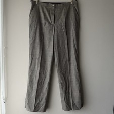 ESCADA Gray Plaid Virgin Wool Silk Tailored Pants EU 42 US 10