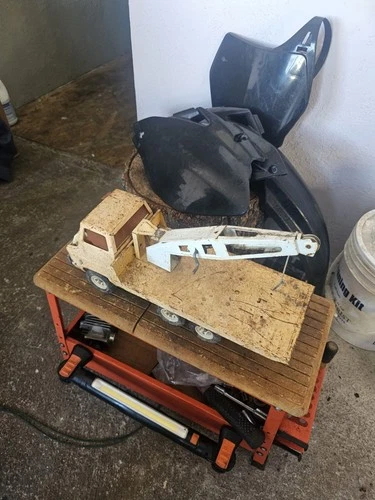 1970s Tonka Orange Boom Crane Flatbed! All Original