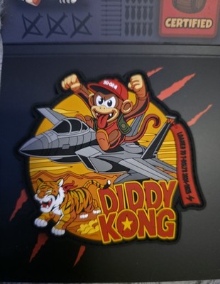 Diddy Kong USAF F15 Strike Eagle Nose Art 3D PVC Patch With Display Card 90-0241