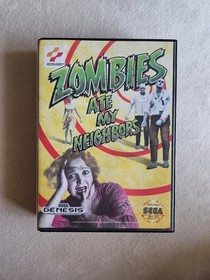 ZOMBIES ATE MY NEIGHBORS SEGA GENESIS 100% COMPLETE IN BOX W/ POSTER & REG