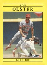 1991 Fleer #74b Ron Oester Jumbo Pack version: First stat grouping is two lines