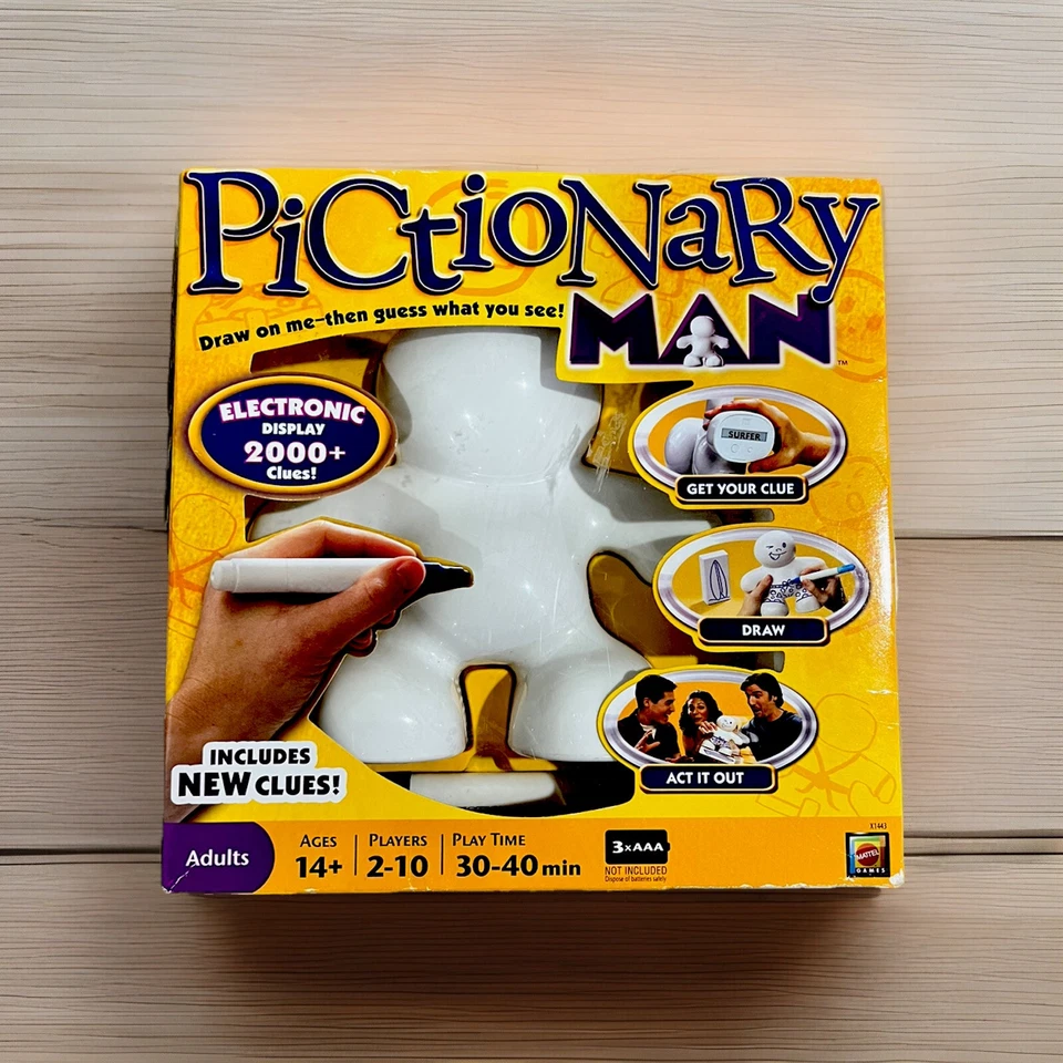 Pictionary Man Electronic Party Game - Clues Draw Act Out Charades (Complete) - Image 2 of 4