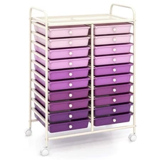20 Drawers Rolling Storage Cart Art Craft Organizer on Wheels Multipurpose