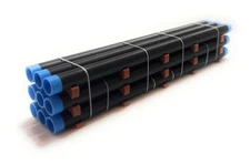 1:87 Ho Scale Tall Black/Blue Tipped Pipe Load 5.5in