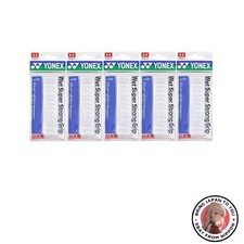 New YONEX Wet Super Strong Grip 5-pack 1 grip each White AC133-011-5SET
