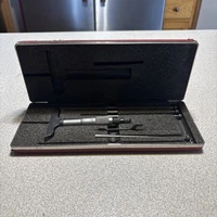 STARRETT NO. 440 DEPTH GAGE MICROMETER 0-6" RANGE .001" W/ CASE
