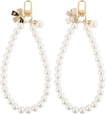 AULEEP 2pcs Classic Pearl Phone Charm for Women, Butterfly Beaded Smartphone...