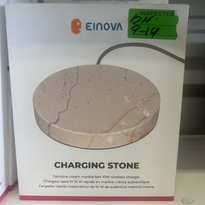Einova Wireless Charging Stone with 10W Fast Charging - Beige Marble