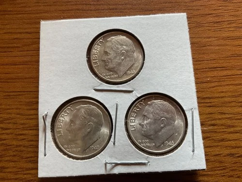 Choice Uncirculated 1946 P D S Roosevelt Dime Gem BU Collection Lot Set