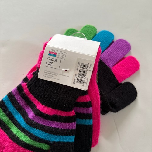 Capelli NewYork Youth M/L Multicolor Striped Glove Bundle (3 Pairs) - Picture 4 of 6
