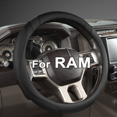 Customized Auto Car Steering Wheel Cover for Dodge RAM 1500 2500 3500, 15.5-1...