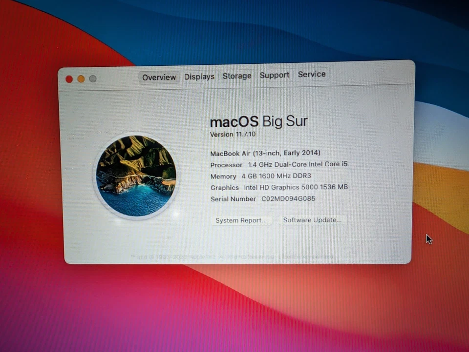 Apple Macbook Air 13.3" 2014 - Intel Core i5 - 4GB Ram - 128GB SSD - Image 2 of 4